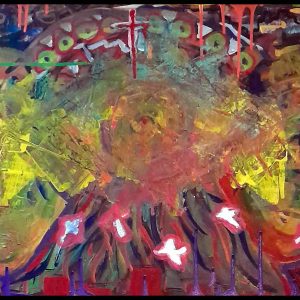 Abstract Explosion of Energy – Hand-Painted Acrylic on Canvas